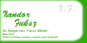 nandor fuksz business card